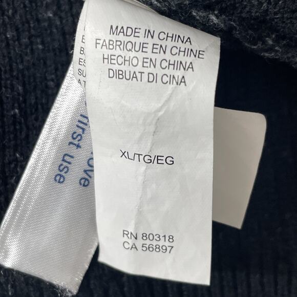 Lucky Brand Womens XL Dark Gray Tie Front Knot Ribbed Sweater Long Sleeve - Picture 9 of 9